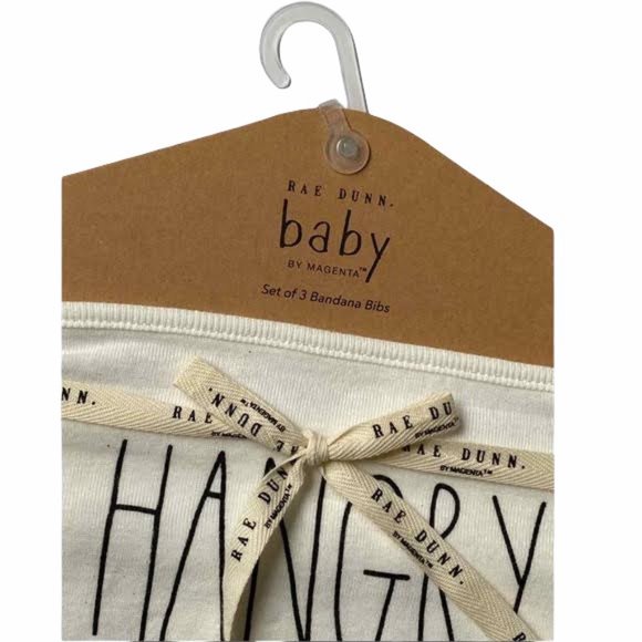 New - Rae Dunn Baby by Magenta Baby Bandana Bib set 3pc - Picture 2 of 4